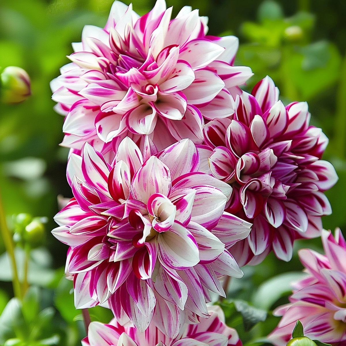 Dahlia tubers - 3 pcs. - Dahlia 'Bristol Stripe' - Flower Bulbs - Pink