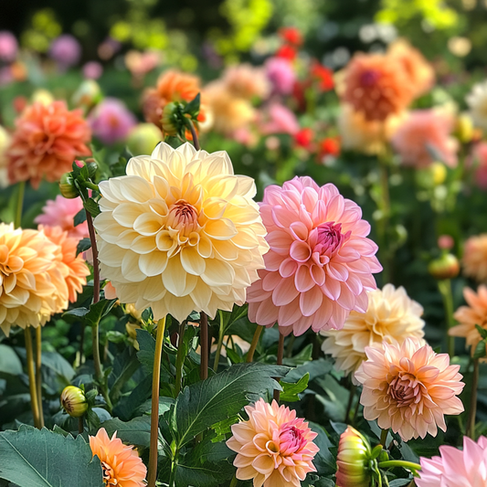 Dahlia tubers - 6 pcs. - Dahlia 'Waterlily Mix' - Flower Bulbs