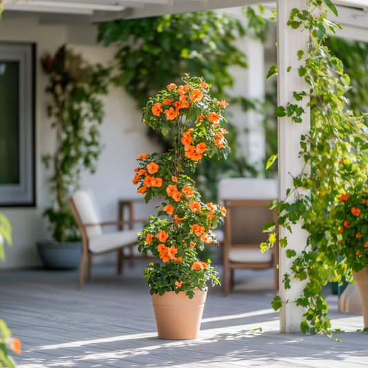 Black-eyed Susan Vine - 3 pcs. - Thunbergia 'New Orange' - H25-40cm - ⌀9cm