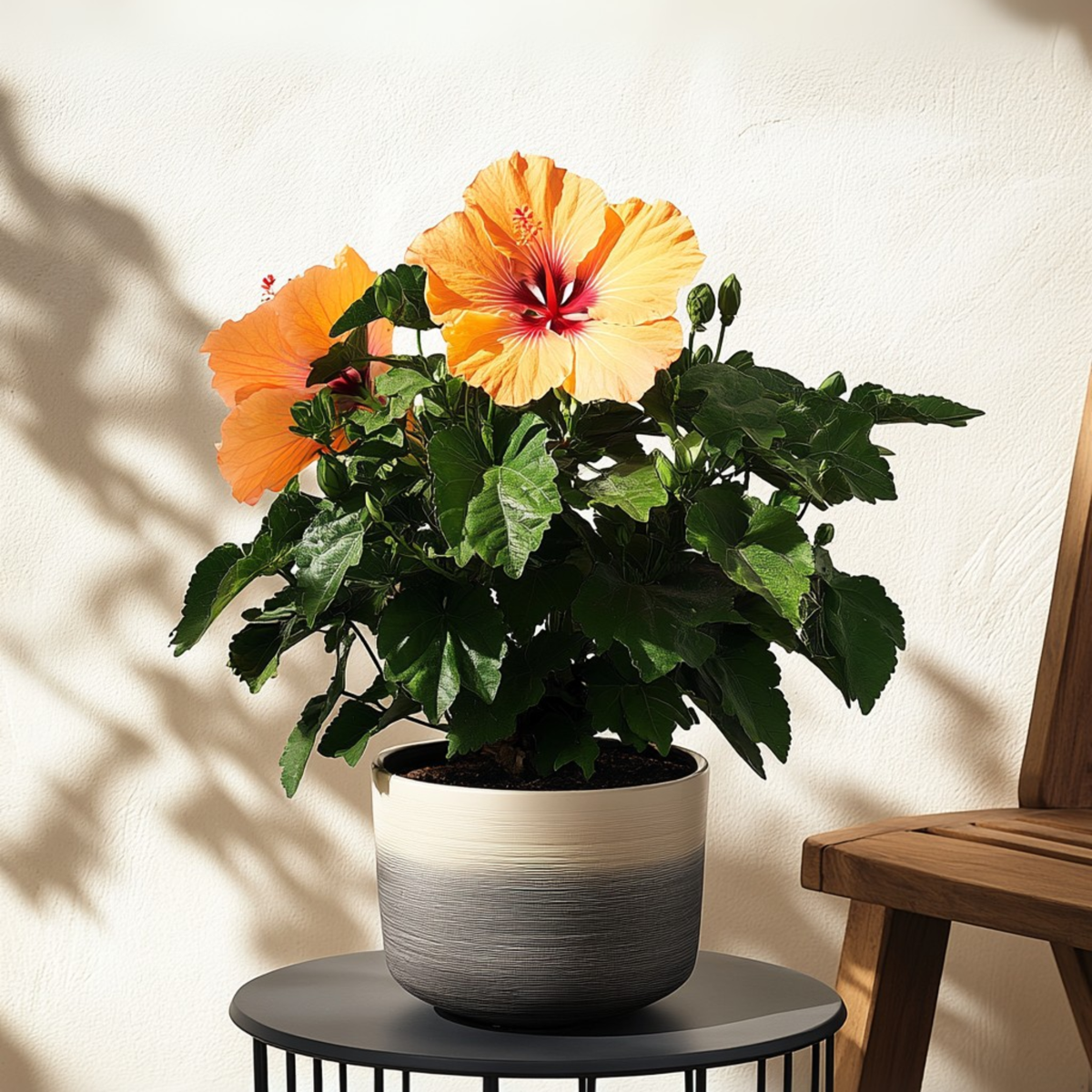 Chinese rose - Hibiscus rosa-sinensis - Orange - Height 40-50cm - ⌀17cm
