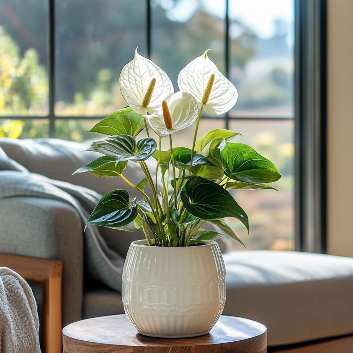 Laceleaf - Anthurium 'Alpine White' - Height 40-55cm - ø14cm