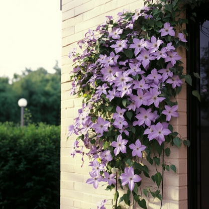Leather flower - 2 pieces - Clematis 'Hagley Hybrid' - Height 100-120cm - ⌀17cm