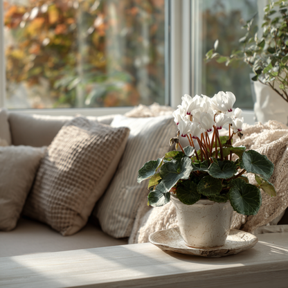 Cyclamen - 6 pcs. - Cyclamen persicum 'Metis White' - Height 10-20cm - ⌀9cm