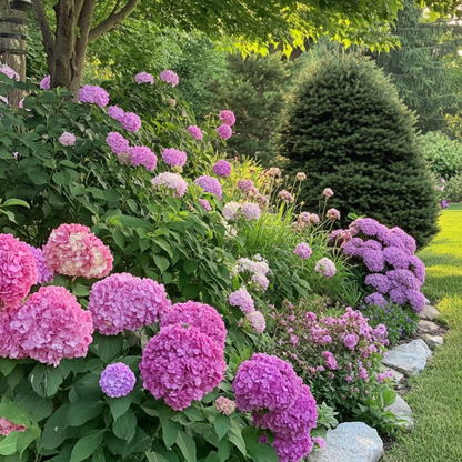 Hortensia - 3 pcs. - Hydrangea macrophylla 'Red Bull' - Height 25-40cm - ⌀9cm