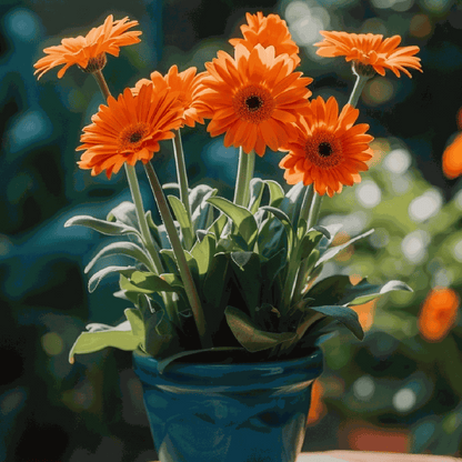 Gerbera garvinea - Orange - Height 45-60cm - ⌀19cm